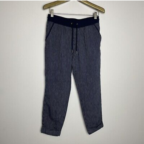 Athleta Stripe Bali Linen cuffed ankle pants, size 2 - Picture 6 of 13